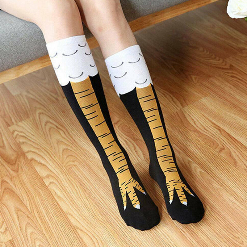 2023 New Funny Chicken Paws Feet Socks calze a tubo da stufa personalità delle donne calze sopra il ginocchio carine calze sottili per piedi di pollo