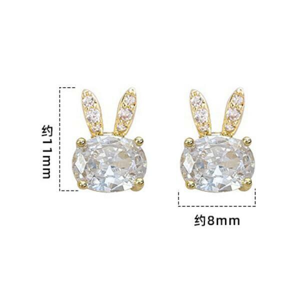 Zunderes-Boucles d'oreilles lapin en argent regardé 925 pour femme, bijoux de fête, accessoires minimalistes, véritable, CZ, ChimFine