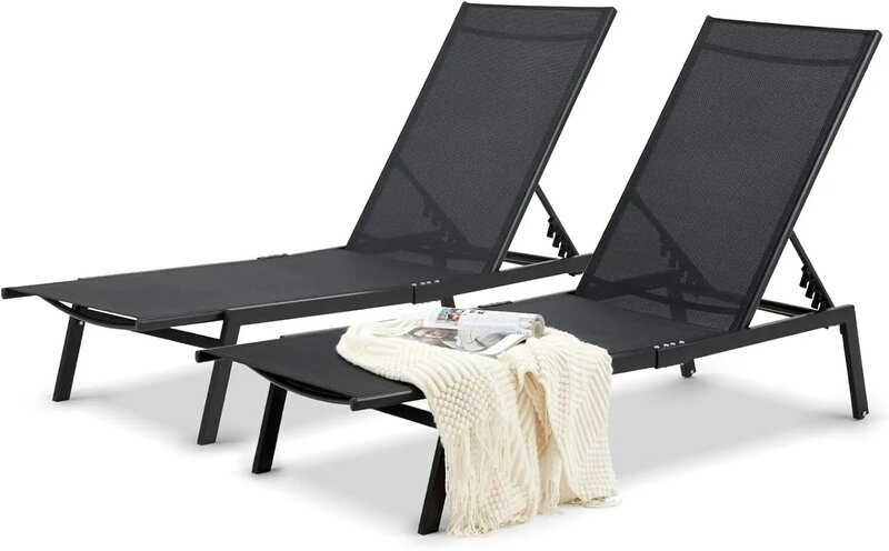 Cadeiras de lounge do alumínio do pátio exterior ajustável, cadeiras curvadas do projeto para a associação exterior