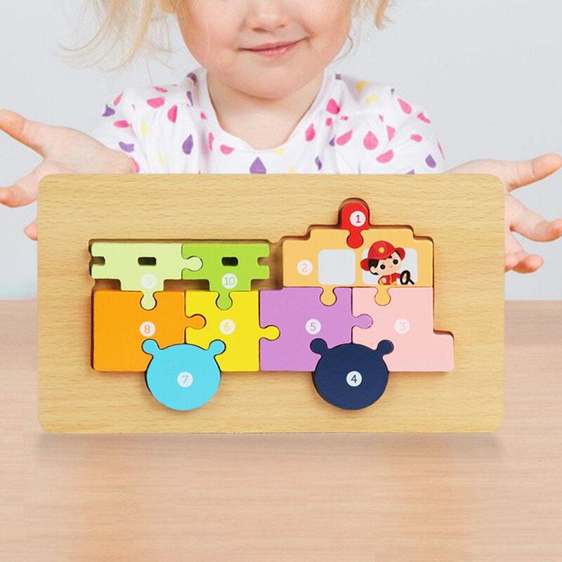 Kids Wooden Puzzle Educational Preschool Activity Toys Early Learning Travel Toy for Boy and Girl Age 3 Children Gifts