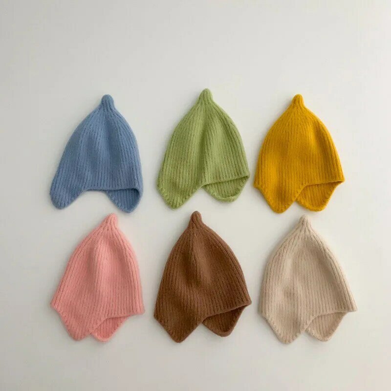 Baby Ear Protection Warm Kids Knit Hat Soft Baby Bonnet Cap For Girls Boys Newborn Beanies Kids Hat New Born Photography Props