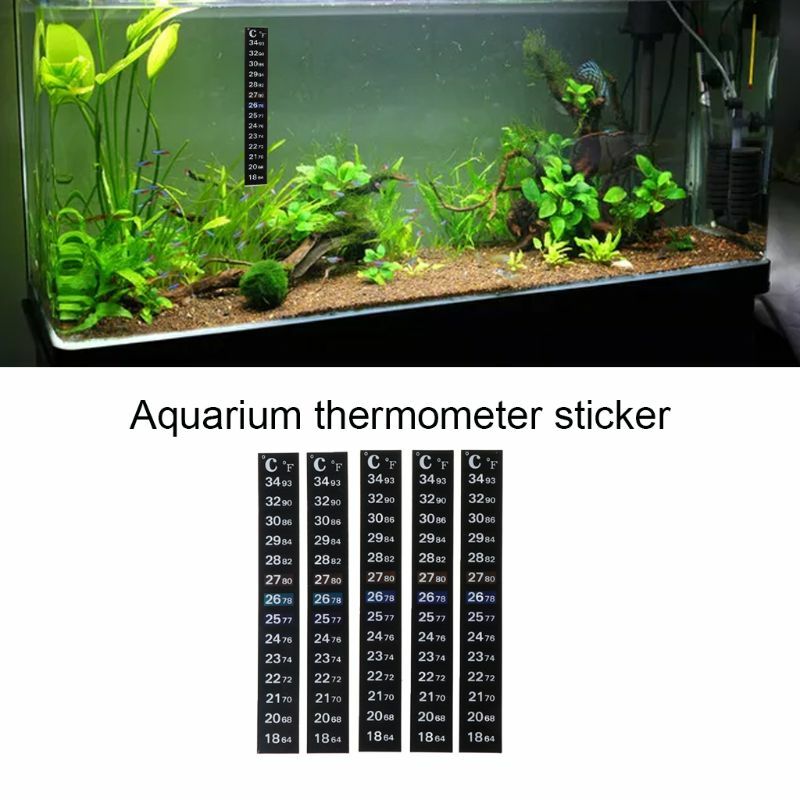 Aquarium Thermometer Sticker Fish for Tank Temperature Brewing Thermometer Strip Adhesive for Storage for Tank Wine Jar Dropship