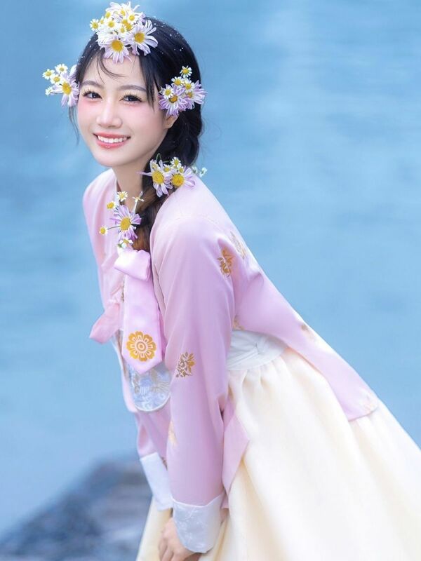Pałac koreański tradycyjny strój dla kobiet elegancka luksusowa sukienka Hanbok księżniczka Cosplay Anicent Retro długa suknia przyjęcie weselne