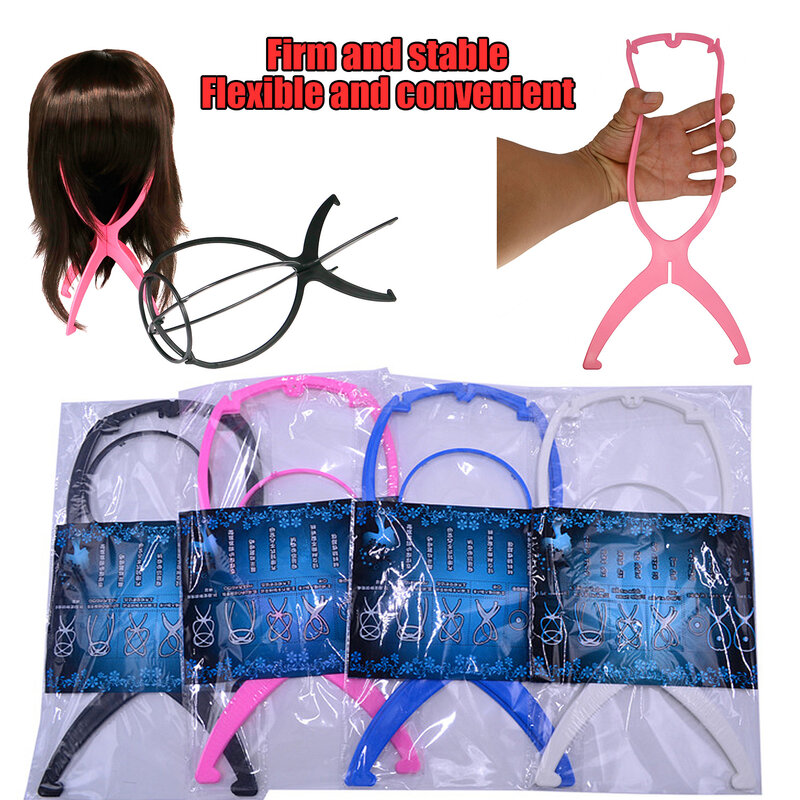 Soportes ajustables para pelucas, soporte de plástico para exhibición de sombreros, cabeza de maniquí, soporte plegable portátil, 16x35Cm, 1 unidad