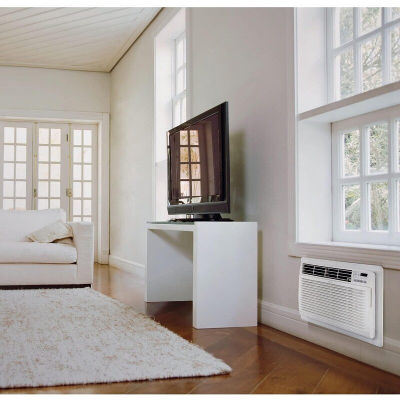 Aire acondicionado de pared 11.800, 115V, 530 Sq. Ft. Para dormitorio, sala de estar, apartamento, con control remoto, 3 velocidades, fresco y ventilador