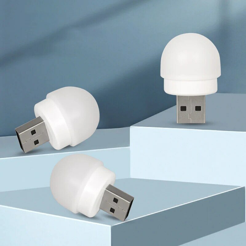 USB Night Light Quente/Branco LED Nightlight, Plug in Pequeno Led Nightlight Mini Portátil para Camping Leitura Dormir