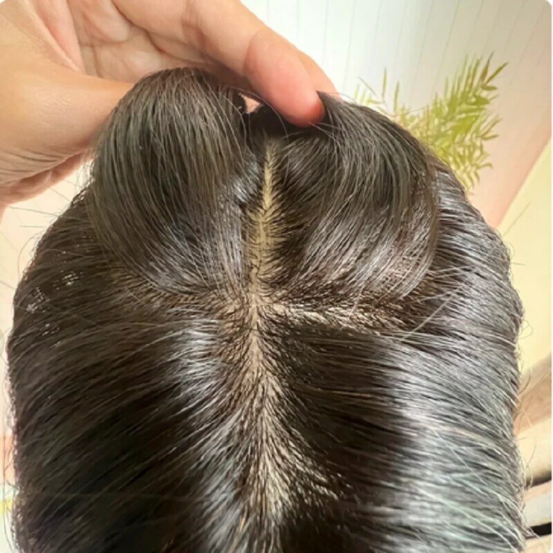 Peluca de cabello humano judío con encaje HD, pelo marrón ondulado, Base de seda, suave, sin pegamento, encaje europeo prearrancado, 28 pulgadas, 5x5