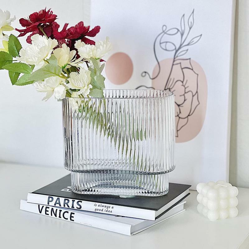 Vase en verre moderne pour la décoration de la maison, conteneur de fleurs roses, décor de table à manger, salon, tout pour la maison