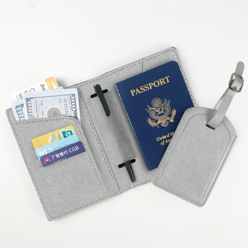PU Leather Passport Holder Luggage Tag Fashion Wedding Gift for Lover Couple