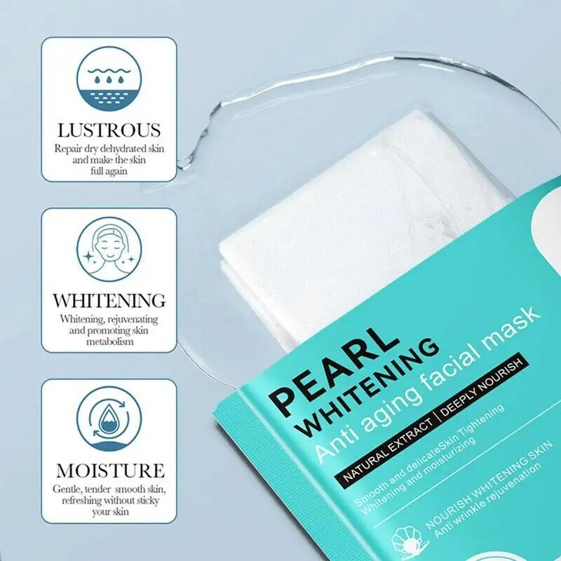 Pearl Facial Cover Face Pack mit Perlen extrakten zur Befeuchtung und Pflege aufhellen des Hautpflege blatt Face Peel Sheet Gesicht