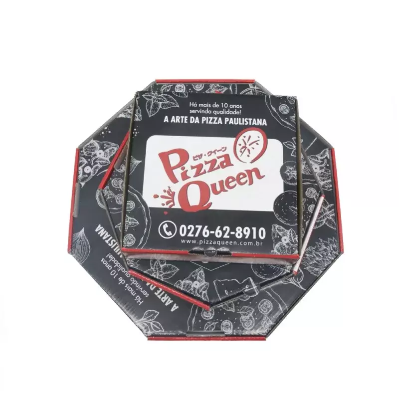 Produk kustom kotak kertas piza kemasan cetak kustom dengan Logo, kotak untuk Pizza