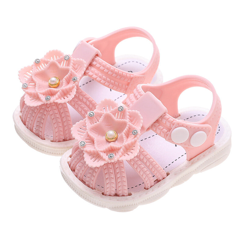 Sandal anak perempuan musim panas, sandal anak perempuan bayi balita, sepatu bersirkulasi, tas sepatu ujung embun, sandal kepala, SEPATU lembut bayi