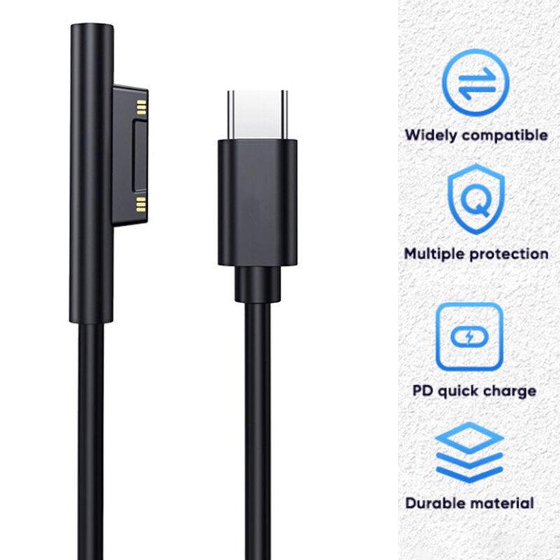 Nku USB C타입 태블릿 충전 케이블, 서피스 프로 7, 6, 5, 4/3 북, 북 2 와 호환 가능, 65W PD 충전기 어댑터, 15V3A