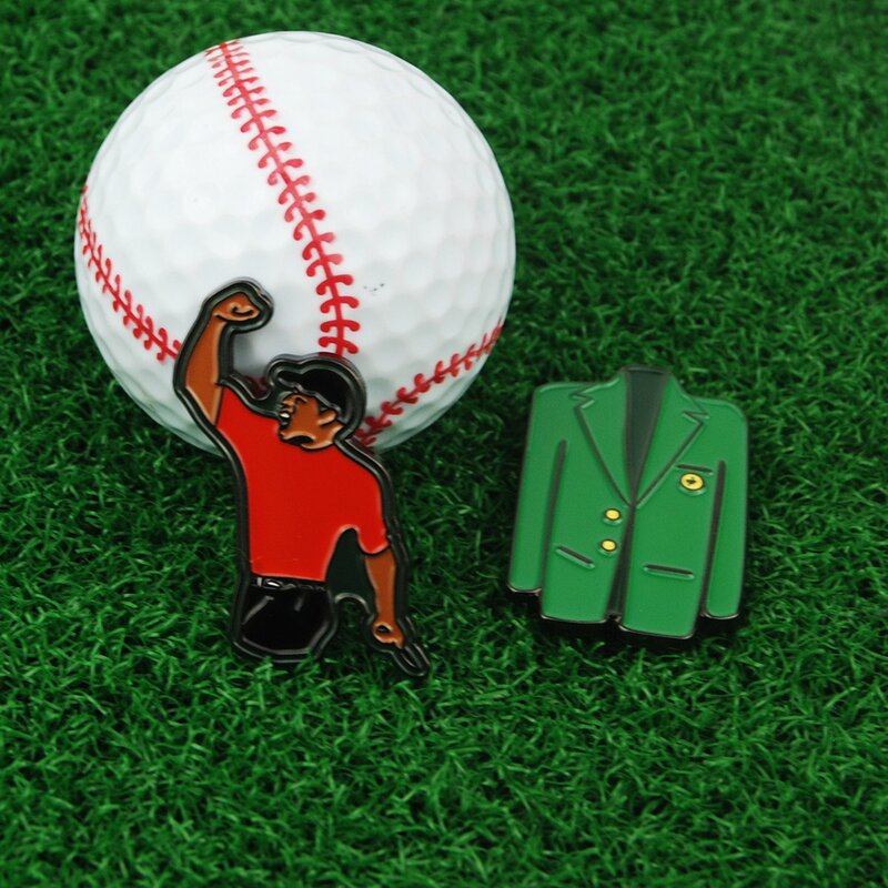 Aksesori Golf klip topi Golf hijau bola Golf penanda jaket hijau multiwarna portabel kreatif