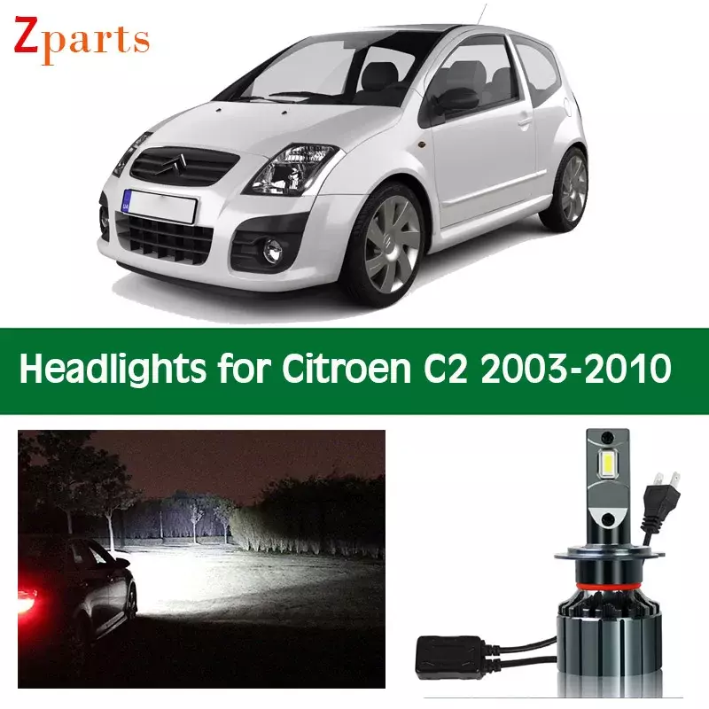 Żarówki samochodowe dla Citroen C2 2003 - 2010 LED reflektor reflektor niskie światła drogowe Canbus światła samochodowe światło przednie akcesoria oświetleniowe