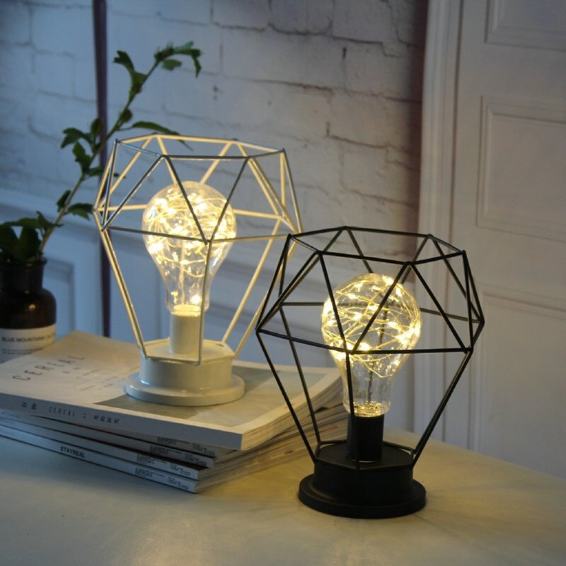 Decorative Ornament Bedroom Night Light LED Modeling Lamp Wrought Metal Material