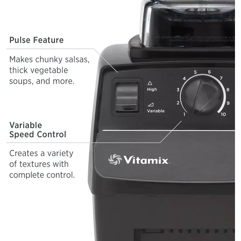 Vitamix 5200ブレンダー、プロ品質のコンテナ、セルフクリーニング、64オンス、黒とグレー