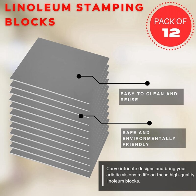Printing Supplies - Linoleum Blocks Linocut Tools Black For Printing Rubber Roller Engraving Tools For Block Printing Kits