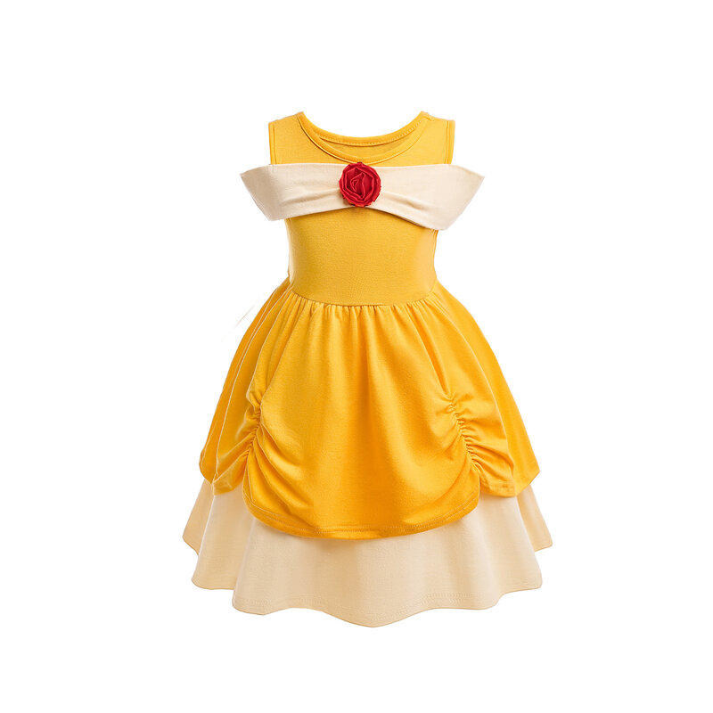 Disney Princess Girl sukienka lato bez rękawów syrenka Ariel roszpunka codzienna przedsionka Minnie Mouse ubrania dla dzieci zamrożone