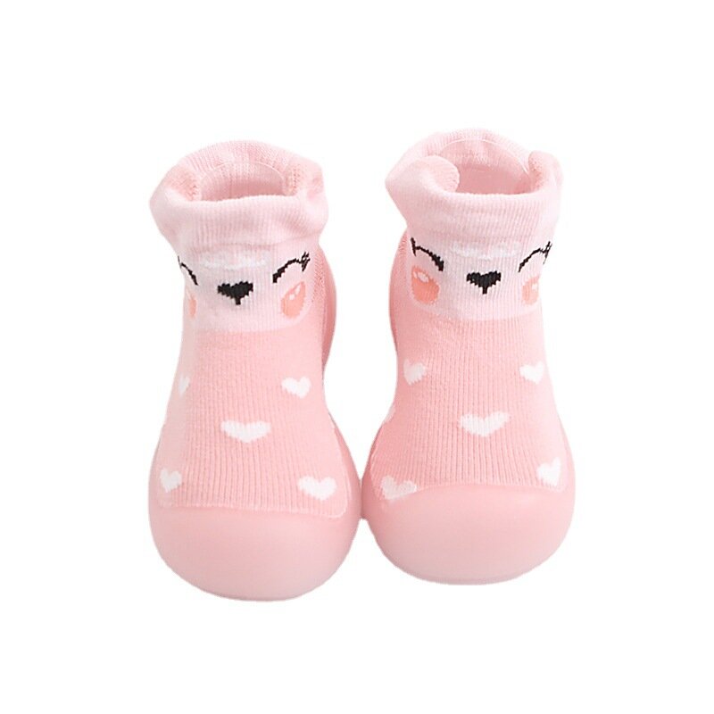 Zapatos de suela de goma suave para bebé, botines antideslizantes de algodón para primeros pasos, con bonitos dibujos de animales, de 1 a 4 años