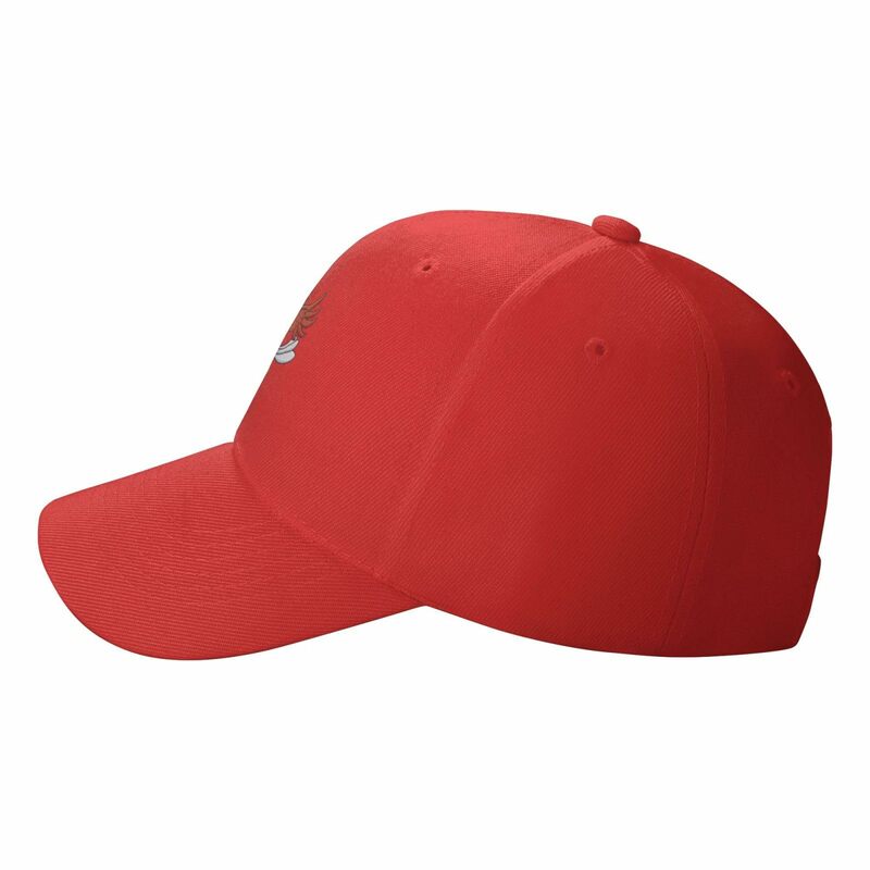 หมวกเบสบอลนกอินทรีรุนแรงปรับได้สำหรับผู้ชายผู้หญิงหมวกคนขับรถบรรทุกหมวกสีแดง