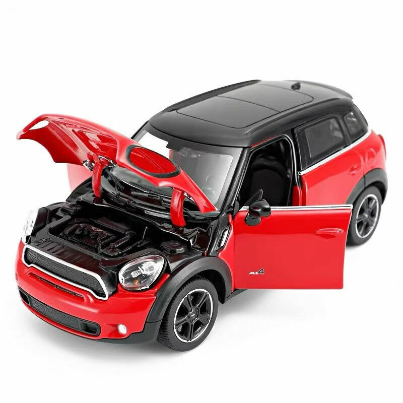 1/24 Mini Countryman Coopers Model mobil logam paduan simulasi Diecast kendaraan mainan logam Model miniatur skala koleksi hadiah anak-anak