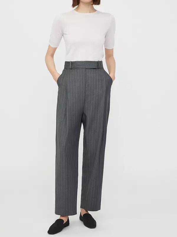 Классическая Женская Повседневная Свободная рубашка с отложным воротником и длинными рукавами на пуговицах или длинные брюки на молнии