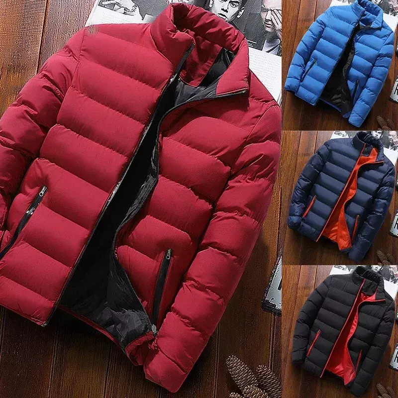 Giacche invernali da uomo moda Casual giacca a vento colletto alla coreana cappotto termico Outwear giacca da campeggio oversize all'aperto vestiti maschili