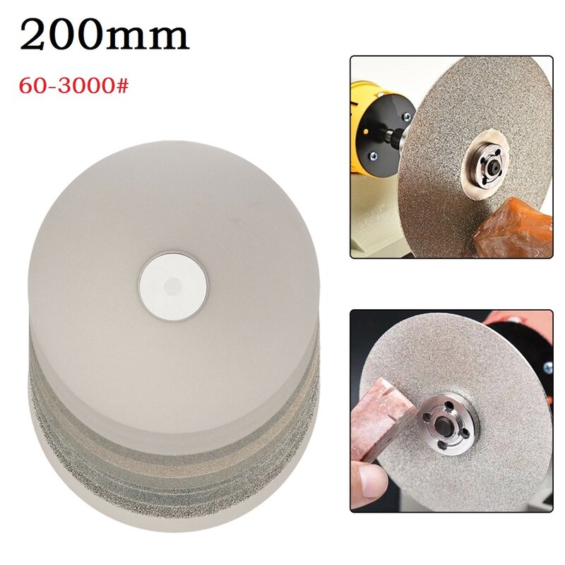 Professional Grade Diamond Abrasive Disc, 8inch 200mm Flat Lap Wheel, Exquisite Faceting for Precious Stones and More