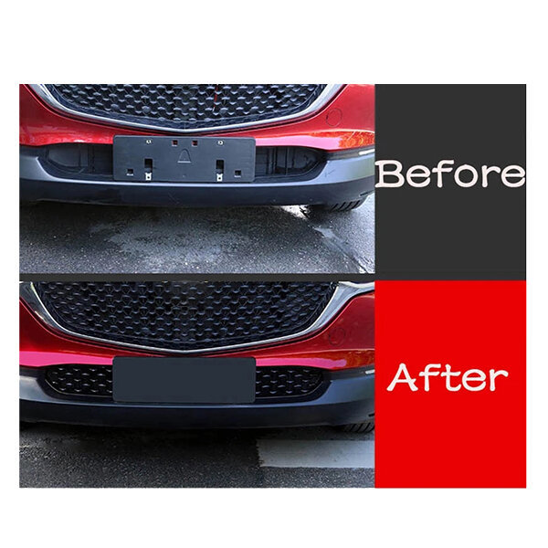 Copertura di modanatura della griglia della griglia del paraurti inferiore anteriore per Mazda CX30 CX-30 2020-2021 decorazione della rete centrale del fondo anteriore dell'auto nera