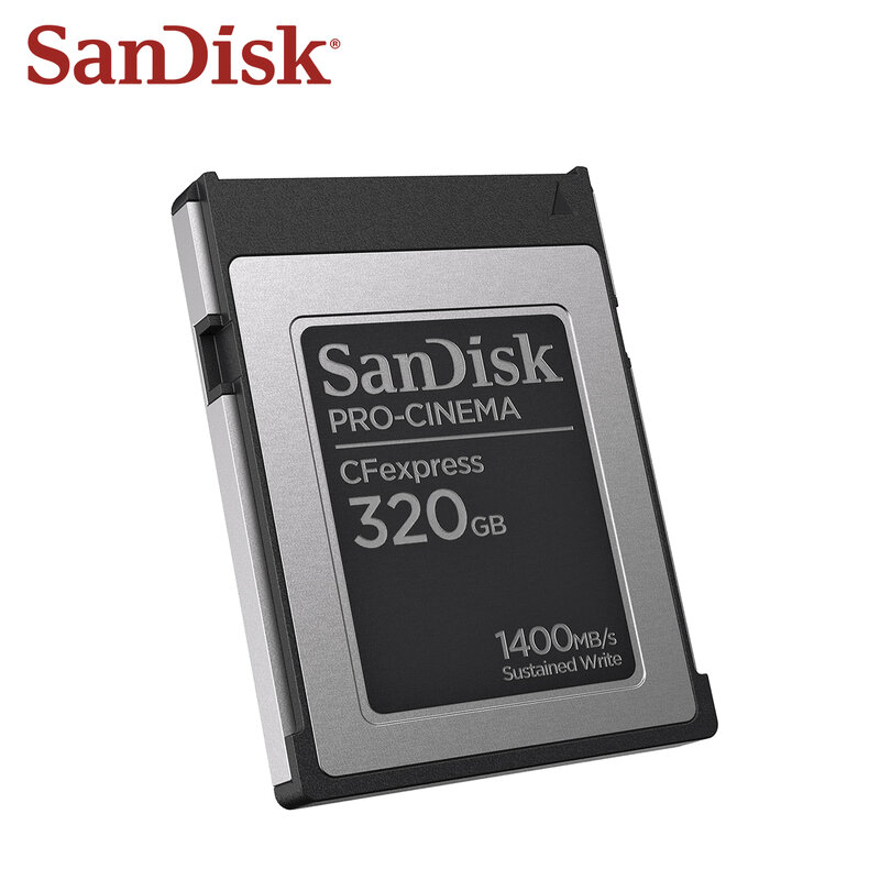 SanDisk-Cartão de Memória Flash Original para Câmera, Cartão Cfexpress Tipo B, Pro Cinema, 8K, 1700 Mbps, 8K, 320GB, 640GB