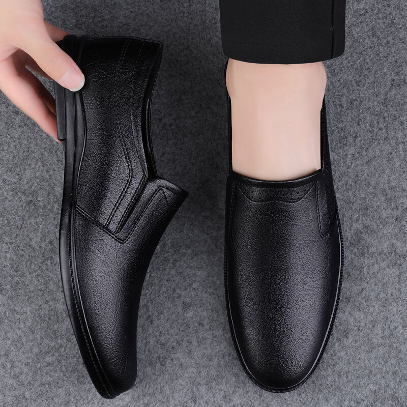 Genuine Leather Loafers Men Moccasins Summer Hollow Out Business Mens Casual Shoes Breathable Slip On Flats Male Driving Shoes