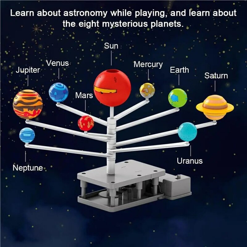 Proyektor pelatihan sistem surya, proyektor interaksi bulat Model planet Pendidikan Astronomi rakitan hadiah anak