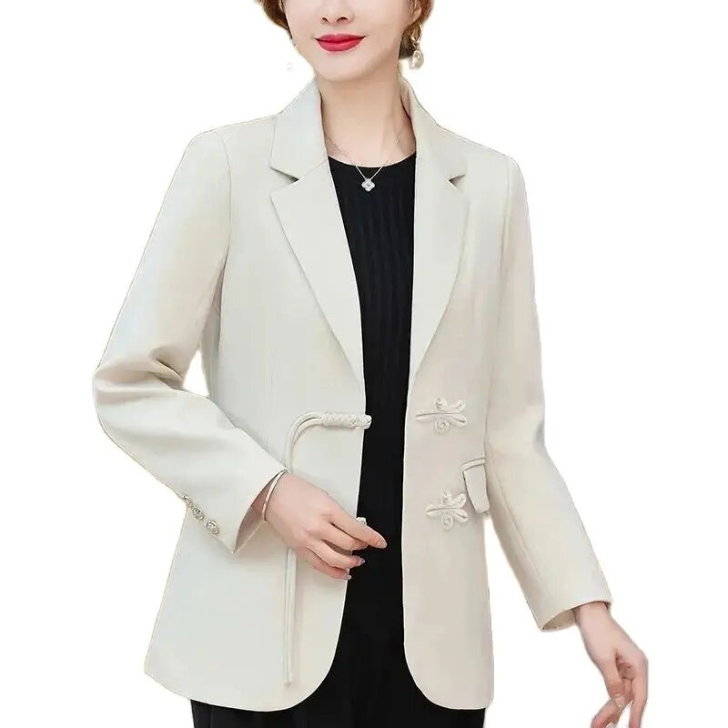 2024 giacca Blazer da donna primavera autunno temperamento Versatile fibbia da donna vestito moda sciolto confortevole capispalla da donna