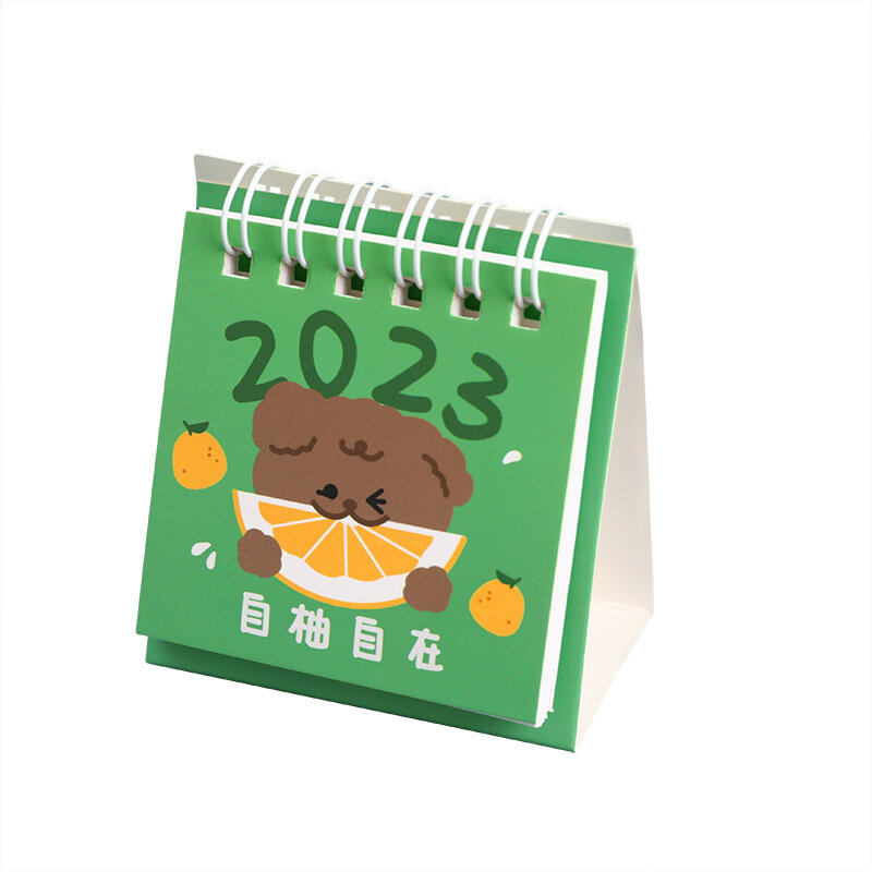 カレンダークリエイティブなフルーツテキストデスクカレンダーかわいいデスクトップの装飾品小さな年カレンダー2023ミニカレンダー