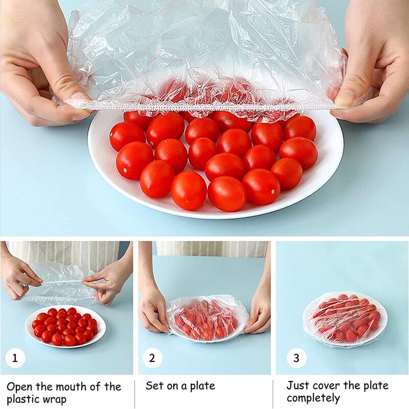 100 sztuk jednorazowe do jedzenia pokrywa kithchen lodówka owoce żywności Stretch resztki ochrony flim pyłoszczelna miski kubki czapki torba