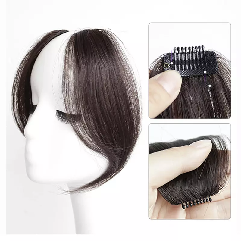 2024 modna peruka 2 szt. Bezszwowe naturalne niewidzialne boczne grzywki pokazują do małej twarzy do przedłużania włosów perukę