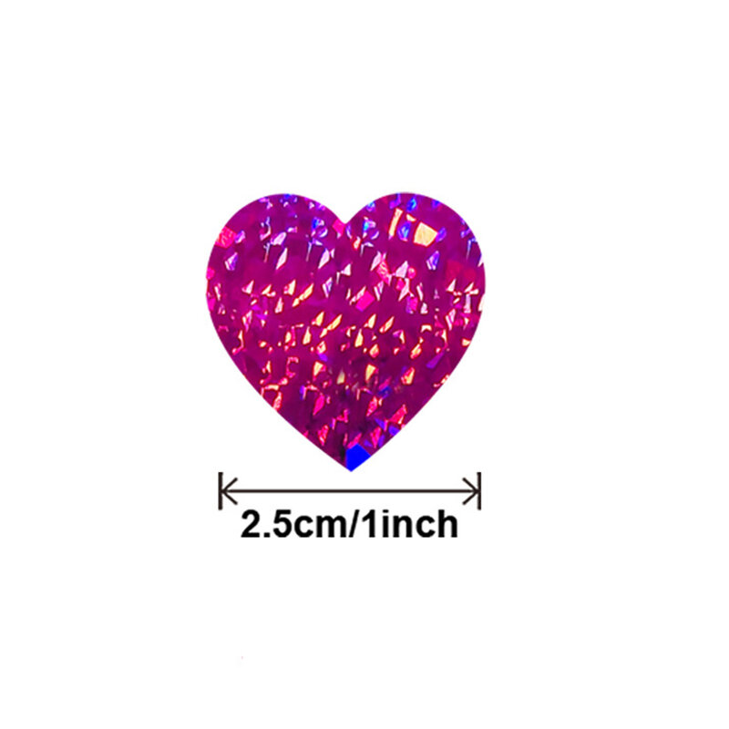 100-500pcs Heart Stickers for Envelopes Valentine's Day Sparkling Heart Stickers Decorative Love Stickers Holiday Decoration