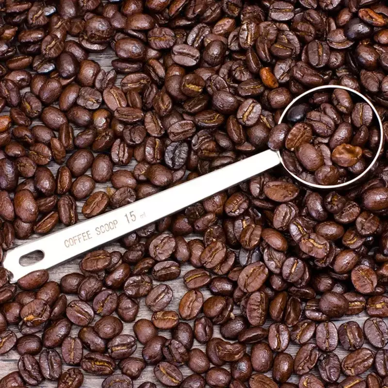 Cuchara medidora de acero inoxidable para café, cuchara medidora de Metal de mango largo, accesorios para herramientas de té y café, 15ml, 30ml, 1 unidad