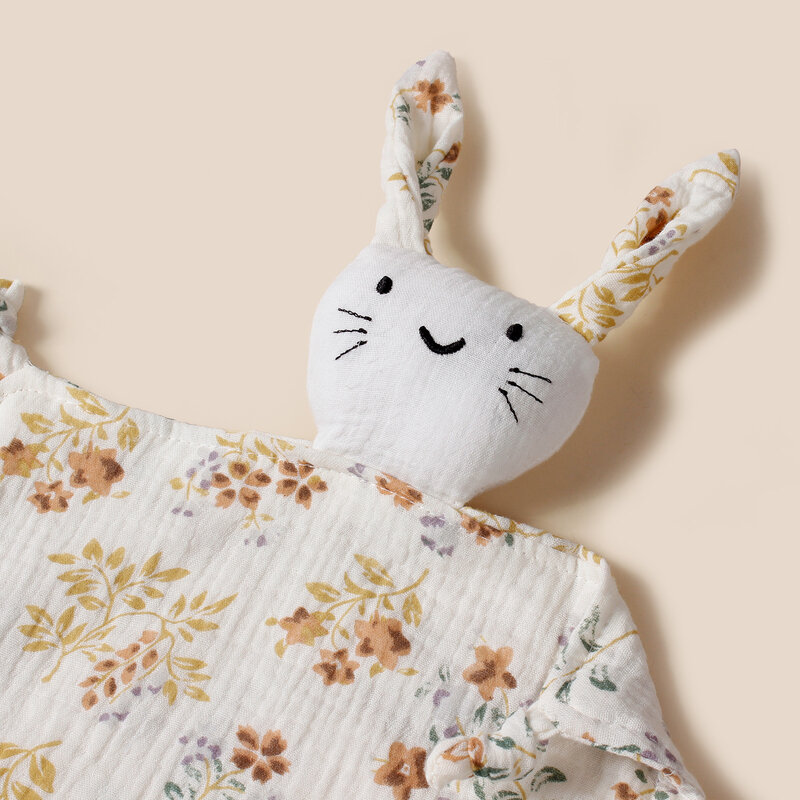 New Baby Cotton Muslin Comforter Blanket Newborn Sleeping Dolls Print Cat Kids Sleep Toy Soothe Appease Towel Bibs Saliva Towel