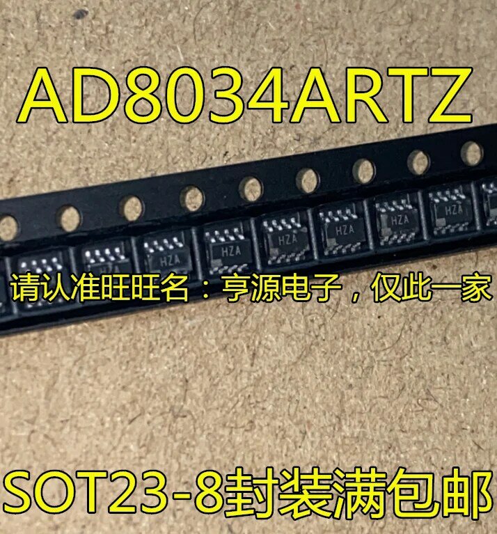 Chip amplificador de 5 piezas, dispositivo original, nuevo, operativo, AD8034, AD8034ARTZ, pantalla impresa, HZA SOT23-8