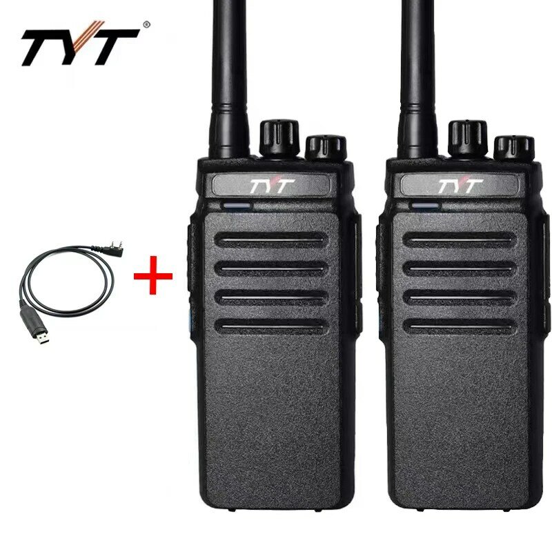 TYT 2 pezzi walkie-talkie 10W ad alta potenza, UHF VHF ultra-alta frequenza TC-100,10 km di autonomia 4800mah batteria, standby ultra-lungo. Prosciutto