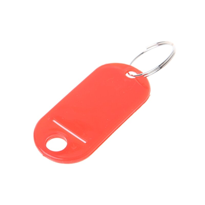 مجموعة من 10 سلاسل مفاتيح بلاستيكية لبطاقات الهوية المقسمة على شكل حلقة مفاتيح ولغة تسمية بطاقة الاسم