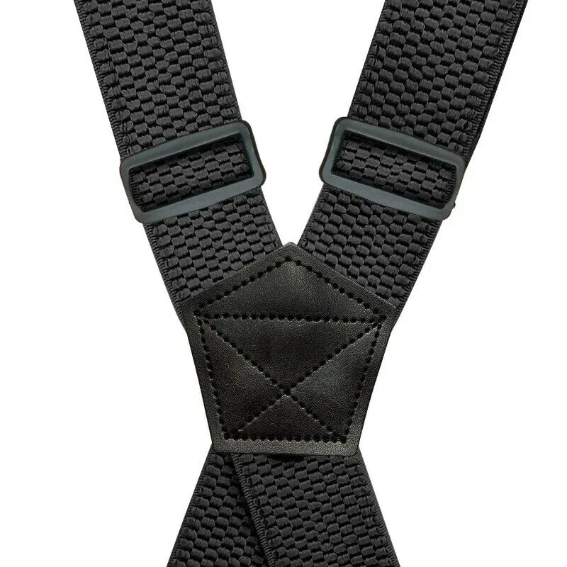 Bretelles élastiques réglables de type X pour hommes, bretelles larges pour adultes, jockstrap de travail pour hommes, 4 clips, 3.8x120cm, 1 pièce