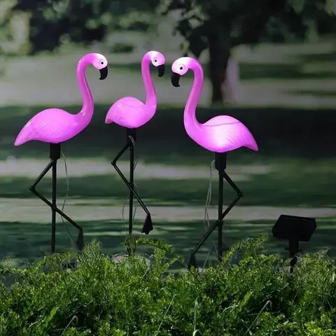 Energia słoneczna światło ogrodowe piękny różowe flamingi trawnik wystrój kołek ogrodowy lampa krajobrazowa wodoodporne oświetlenie zewnętrzne Luz de jardín