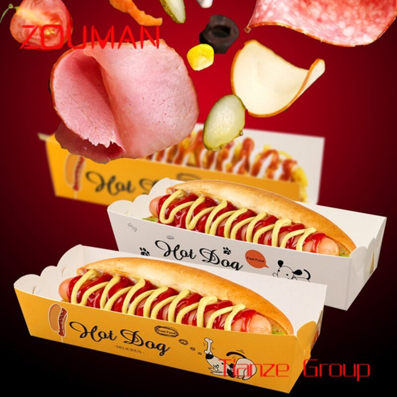 Einweg-Käse Hot Dog Wurst Papier fach Einweg-Lebensmittel box zum Mitnehmen