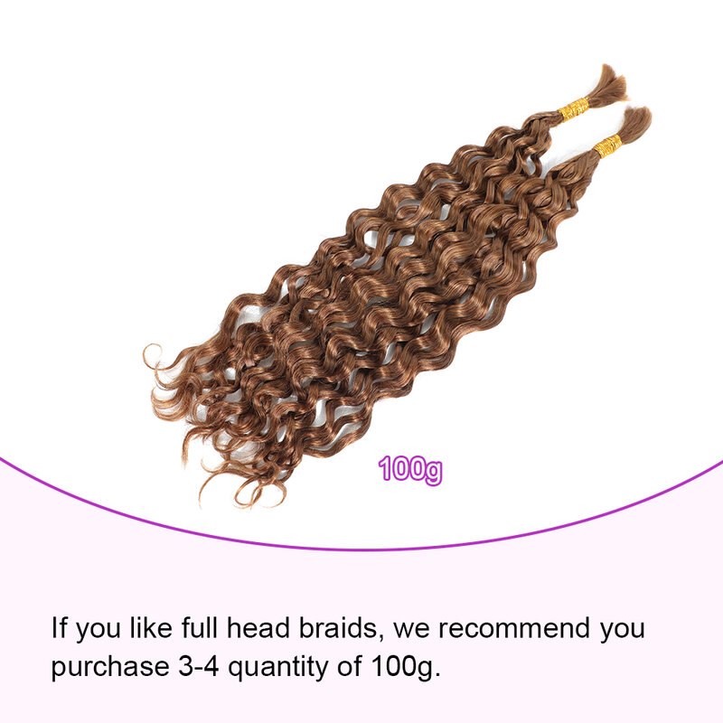 Linhua 30 # rambut manusia jumlah besar untuk kepang Boho kepang mikro tanpa simpul kepang Bohemian warna cokelat ditarik ganda