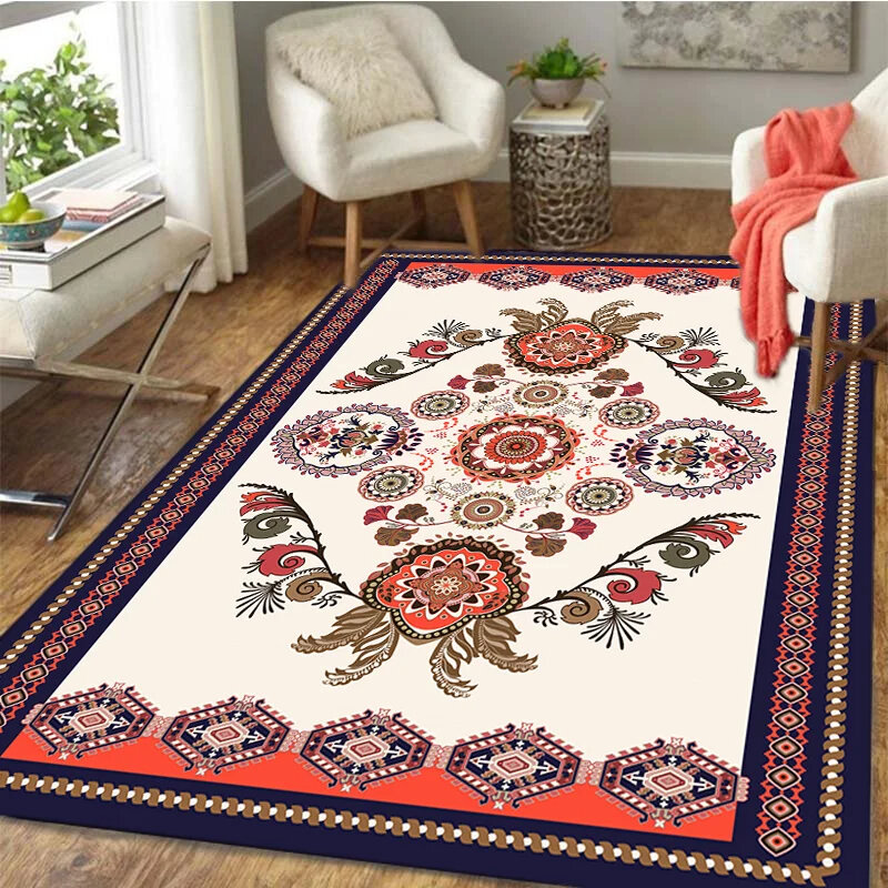Alfombra persa Vintage Bohemia, alfombra de área exótica para sala de estar, dormitorio, decoración del hogar, felpudo Retro marroquí, Alfombra de piso con patrón étnico