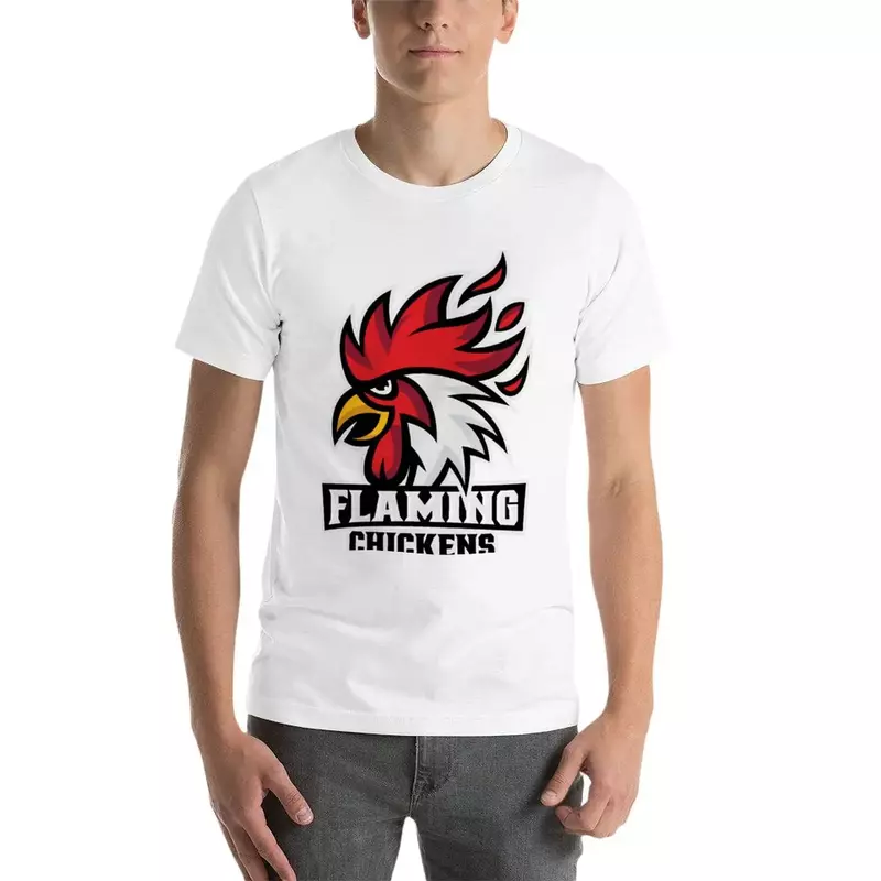 Flammende Hühner voller Logo T-Shirt erhabene Hemden grafische T-Shirts Herren Vintage T-Shirts