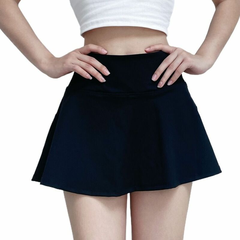 Falda de Yoga con abertura 2 en 1 para mujer, pantalones cortos de cintura alta con forro elástico de seguridad, ropa deportiva para gimnasio, falda adelgazante de verano